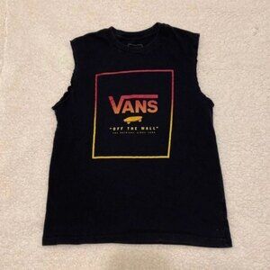 Vans Black Tank Top with Red and Yellow Logo